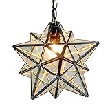 Homestia 星の形 透明 レトロペンダントライト 吊り下げ照明 アンティーク風 口金E27