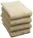 Pinzon Classic Cotton Washcloth 4-Pack, Flax