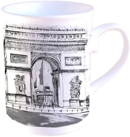 Claudie Franel - Triumph Arch of Paris Fine China Mug - Color : Grey