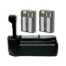 Opteka Battery Pack Grip / Vertical Shutter Release for Canon EOS 20D, 30D, 40D & 50D Digital SLR Cameras with 2 BP-511 Batteries.