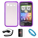 Durable Crystal Hard Case Cover with Purple Rubberized TPU Silicone Skin Ed ....