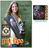 Pet Flys Pet Sling Dog Sling Skull with Rose Brown - Puppy