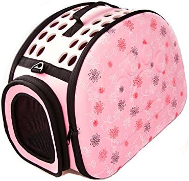 Cat Dog Carrier Collapsible for Little Pet Breathable (Pink)
