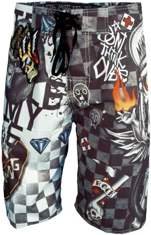 Chaquetero Men's Wakeboarding Designer Fashion Freak Retro Tattoo Shorts XXL