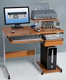 Compact Computer Desk (Wood Grain) (35"H x 38"W x 22"D)