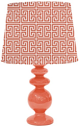 Urban Shop Porcelain Lamp with Tori Lamp Shade, Coral