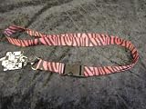 Zebra Pink/Black Lanyard Key Chain Holder
