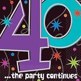 The Party Continues 40th Birthday 54in x 102in Plastic Tablecover