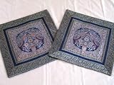 2 BIRD DECORATIVE DECOR PARROT BROCADE PILLOW CUSHIONS