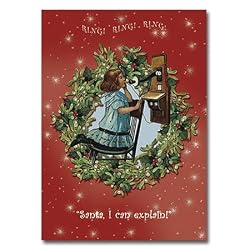 Telephoning Santa - 5" x 7" Pop Up Christmas Greeting Card