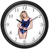 Beautiful Woman Measuring Waistline - Physical Fitness-Exercise-Body Building Wall Clock by WatchBuddy Timepieces (Black Frame)