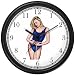 Beautiful Woman Measuring Waistline - Physical Fitness-Exercise-Body Building Wall Clock by WatchBuddy Timepieces (Slate Blue Frame)