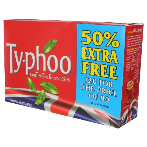 Ty-phoo Tea, Round Bags, 120 count Typhoo box (13.2 ounce)