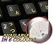 JAPANESE HIRAGANA KEYBOARD STICKERS WITH YELLOW LETTERING ON TRANSPARENT BACKGROUND FOR DESKTOP, LAP