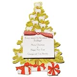 Bulldog Christmas Tree Die-cut Card, Pack of 10
