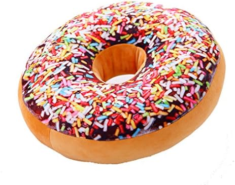 Soft Creative Donut Pillows, Comfortable Cushion, Seat Cushion, Back Cushion,pp Cotton, 12 Styles (Free Size, Colorful World)