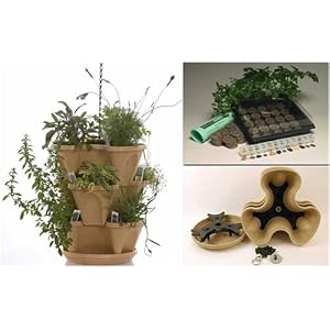 Garden Stacker Planter + Indoor Culinary Herb Garden Kit Great Gift Idea Grow Cooking Herbs Seeds: Parsley, Thyme, Cilantro / Coriander, Basil, Dill, Oregano, Sweet Marjoram, Chives, Savory, Garlic Chives, Mustard & Sage Includes Stack A Pot Stackable Planter Garden Stacker Planter + Indoor Culinary Herb Garden Kit- Great Gift Idea- Grow Cooking Herbs- Seeds: Parsley, Thyme, Cilantro / Coriander, Basil, Dill, Oregano, Sweet Marjoram, Chives, Savory, Garlic Chives, Mustard & Sage- Includes Stack-A-Pot Stackable Planter