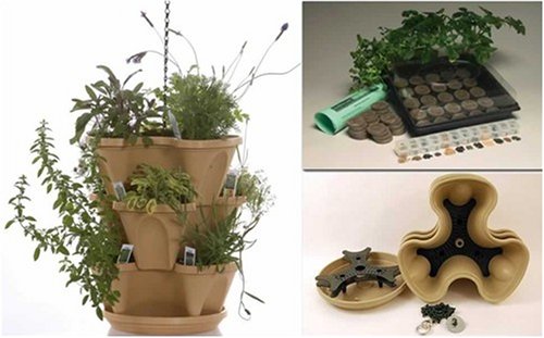 Stack & Grow Planter/Pot + Indoor Herbal Tea Herb Garden Starter Kit