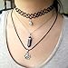 Zhenhui Multi Layers Tattoo Choker Necklace 3pcs Set Vintage Stretch Quarz Necklace Elastic Henna Gothic Punk Elastic Women Jewelry Set