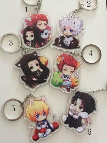 Japanese Anime Cute Keychain Keyring Strap 6pieces (2, 6cm)