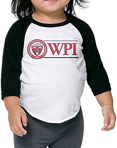Worcester Polytechnic Institute Logo Toddler Unisex Raglan Shirt Personalized Baseball Jersey 3/4 Sleeve