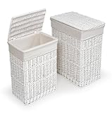 White Two Hamper Set with Liners