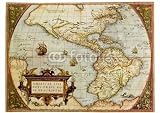 Wallmonkeys Peel and Stick Wall Decals - Ancient Map of the Americas. Photo from Old Reproduction - Removable Graphic