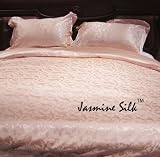 6pcs King Size 50 Silk 50 Cotton Duvet Cover Set Baby Pink Jacquard