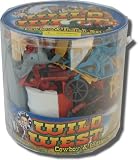 Wild West Cowboys and Indians Playset: 104 Piece Bucket of 2 inch Figures, Horses, Wagons, Teepees, and Accessories - 1:35 scale
