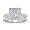 1 1/2ct Princess Cut Pave Diamond Bridal Set in 14k White Gold ( Sizes 4-9)