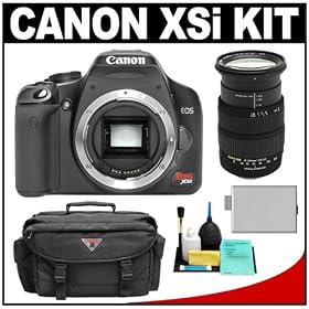 Click here to buy Canon Digital Rebel XSi Digital SLR Camera (Black) and Sigma 18-200mm Optical Stabilizer... by Canon.
