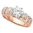 14K Rose Gold Diamond Engagement Ring Semimount - CENTER STONE NOT INCLUDED - 0.50 Ct.