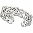 14K White Gold Ethereal Design Adjustable Toe Ring