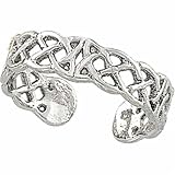 14K White Gold Ethereal Design Adjustable Toe Ring