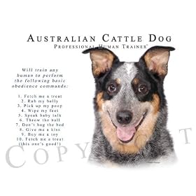 Australian Cattle Dog Blue "Human Trainer" Mouse Pad Dog Mousepad