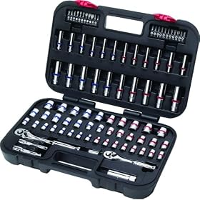 AmPro T45881 89pc 1 4 and 3 8 Drive SAE and Metric Tool Set by AmPro
