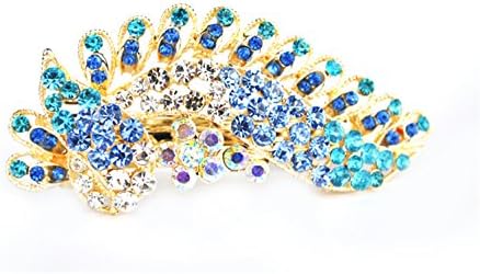 Irregular Leaf Flower Shinning Decoration Beautiful Hair Clips (Feather Blue)