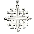 14K White Gold Jerusalem Cross Pendant - 27.00x26.00mm