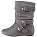 Journee Kids Girls Buckle-Strap Suede Boots