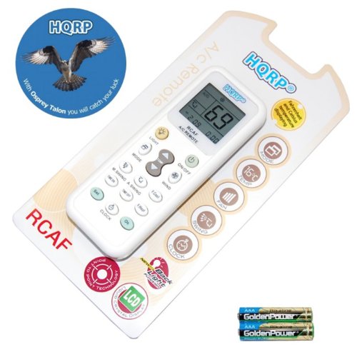 HQRP Universal A/C Remote Control for DAEWOO DAIKIN DAJINXING DAKE DAOTIAN DELONGHI DUNAN DONGXIA Air Conditioner / Fahrenheit displaying plus HQRP Coaster