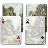 Review Laurel Ink 6460-5171 / An Old Fashioned Cottage / The Old Garden Path - Double Deck Playing Cards
