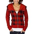 Mossimo Supply Co. Juniors Hoodie - Stoplight Red/Ebony Check