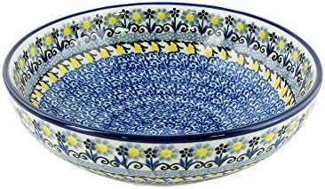 Polish Pottery 7", 16 Oz. Wide Serving Bowl Handmade Boleslawiec Traditional Stoneware Pattern B90-2004
