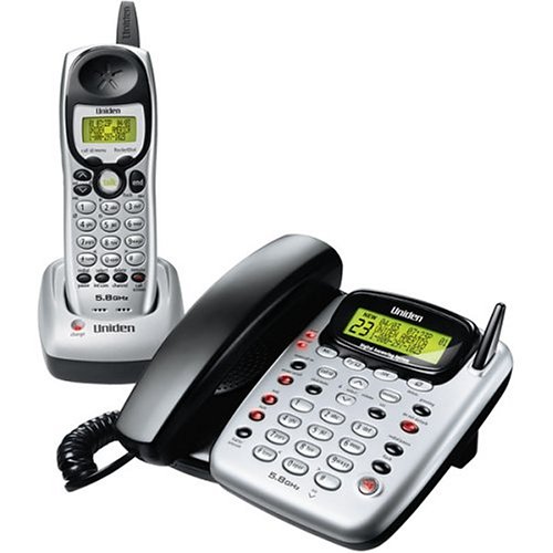 Uniden CXAI5198 5.8 GHz Analog Cordless Phone with Corded Base and Answering System
