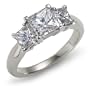 Platinum Princess Cut Diamond 3-Stone Ring (2ctw, G, VS2)