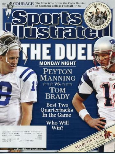 Sports Illustrated November 7, 2005 Peyton Manning/Indianapolis Colts & Tom Brady/New England Patriots Cover, Marcus Vick/Virginia Tech, Chicago White Sox Win World Series