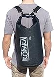 Waterproof Dry Bag Backpack (15L) by Kopaka - Lightweight Sports, Adventure Travel Bag with 2 Shoulder Straps