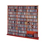Cherry Solid Wood Veneer CD/DVD/VHS Rack- CDV-1500CHY