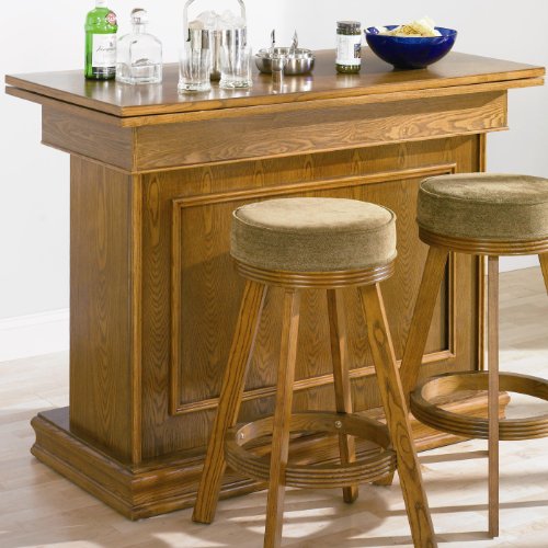 affordable All In One Game Table/Bar Unit with Wine Rack Oak Finish