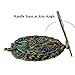 Ivenf Large Size Vintage Foldable Metal Handheld Oval Make-Up Mirror, Peacock Couple In Woods, Bronze